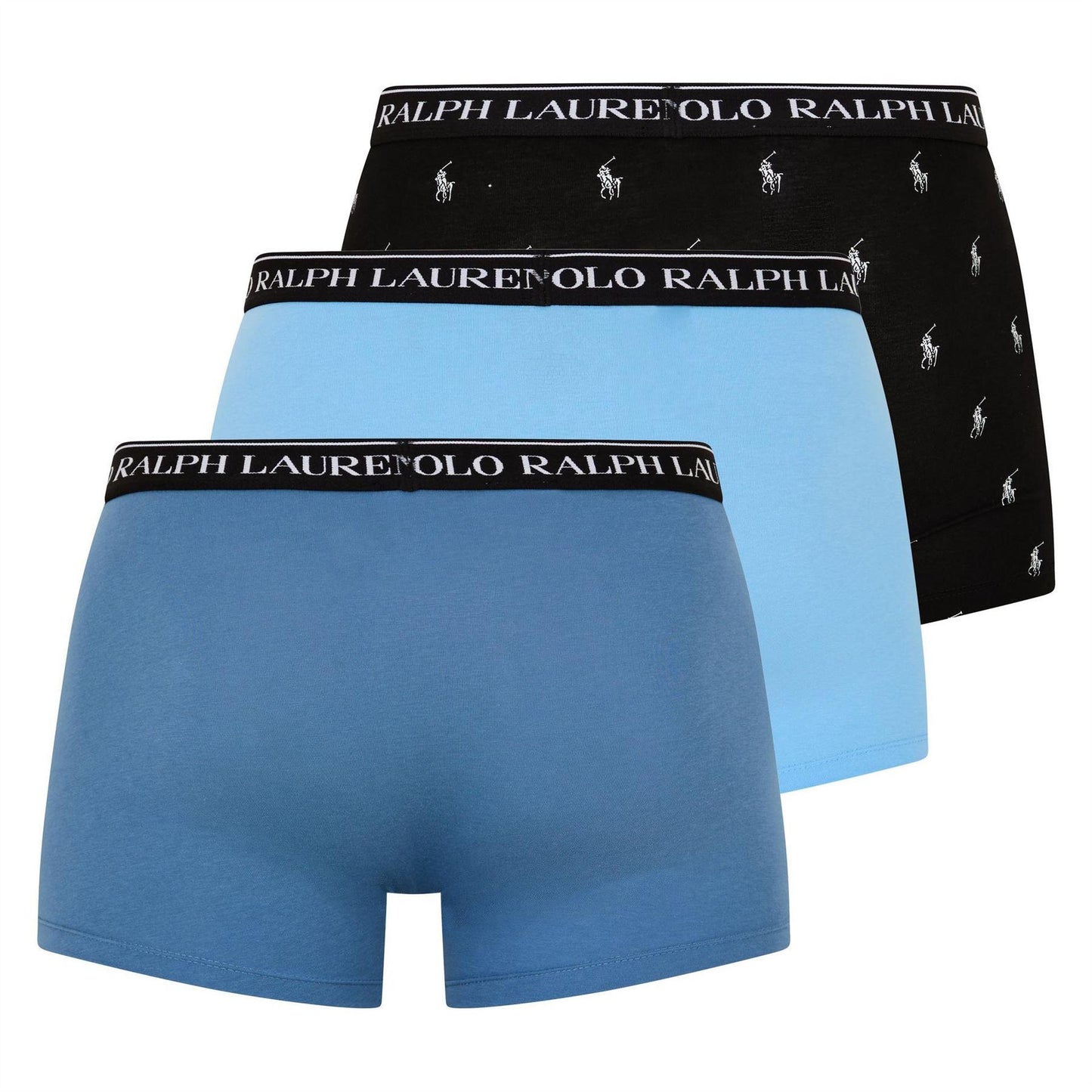 Blue-Dark Blue-Black - Back - Ralph Lauren Mens Boxer Shorts (Pack of 3)
