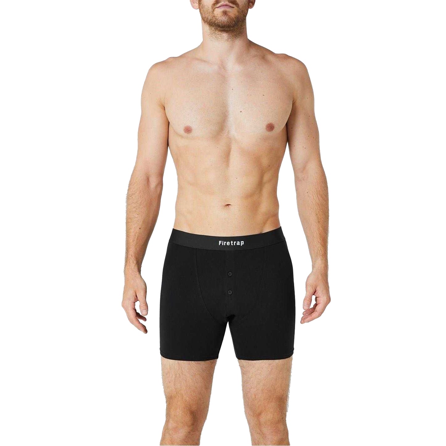 Black - Side - Firetrap Mens Boxer Shorts (Pack of 2)