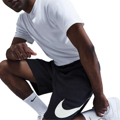Navy - Side - Nike Mens Club Fleece Sweat Shorts