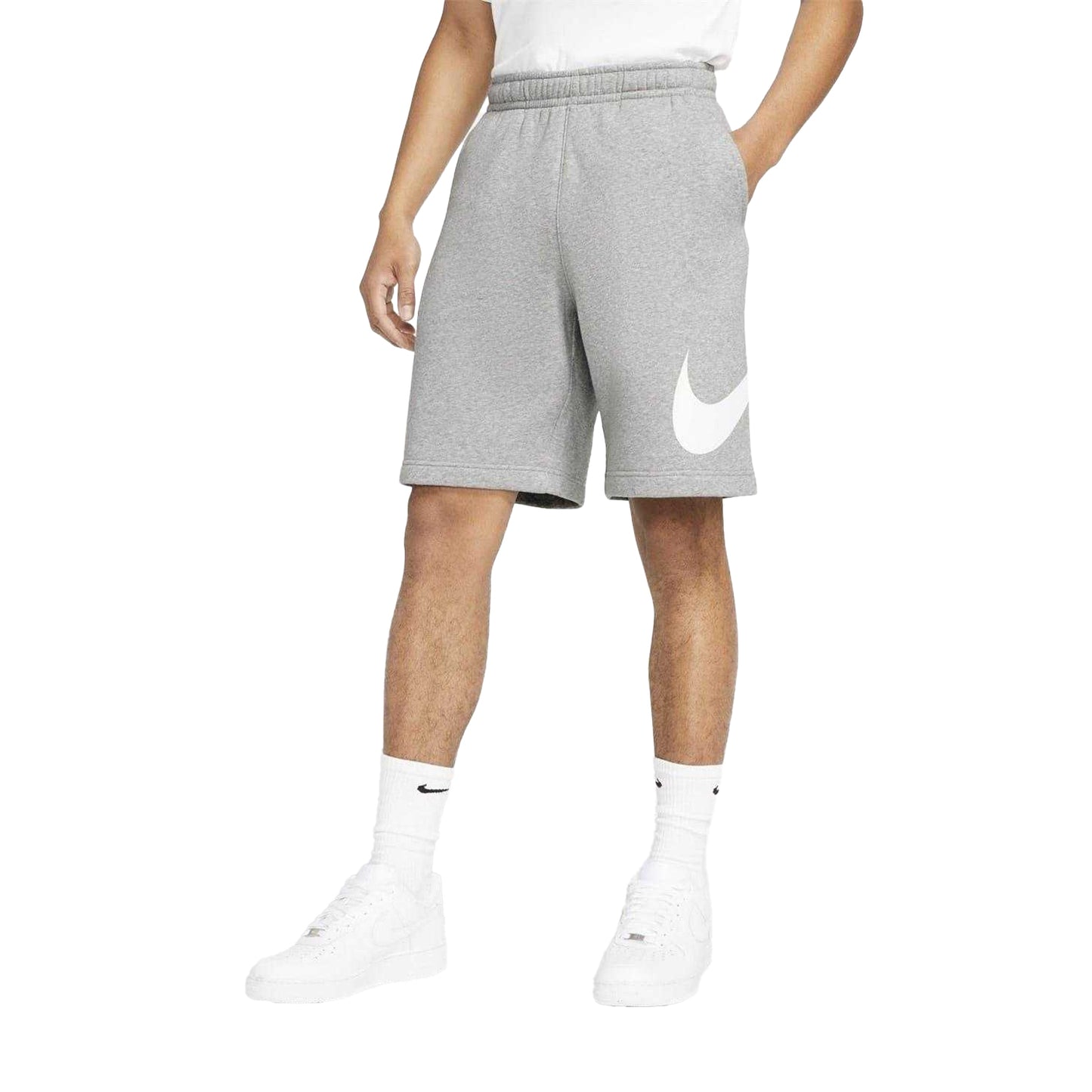 Dark Grey-White - Lifestyle - Nike Mens Club Fleece Sweat Shorts
