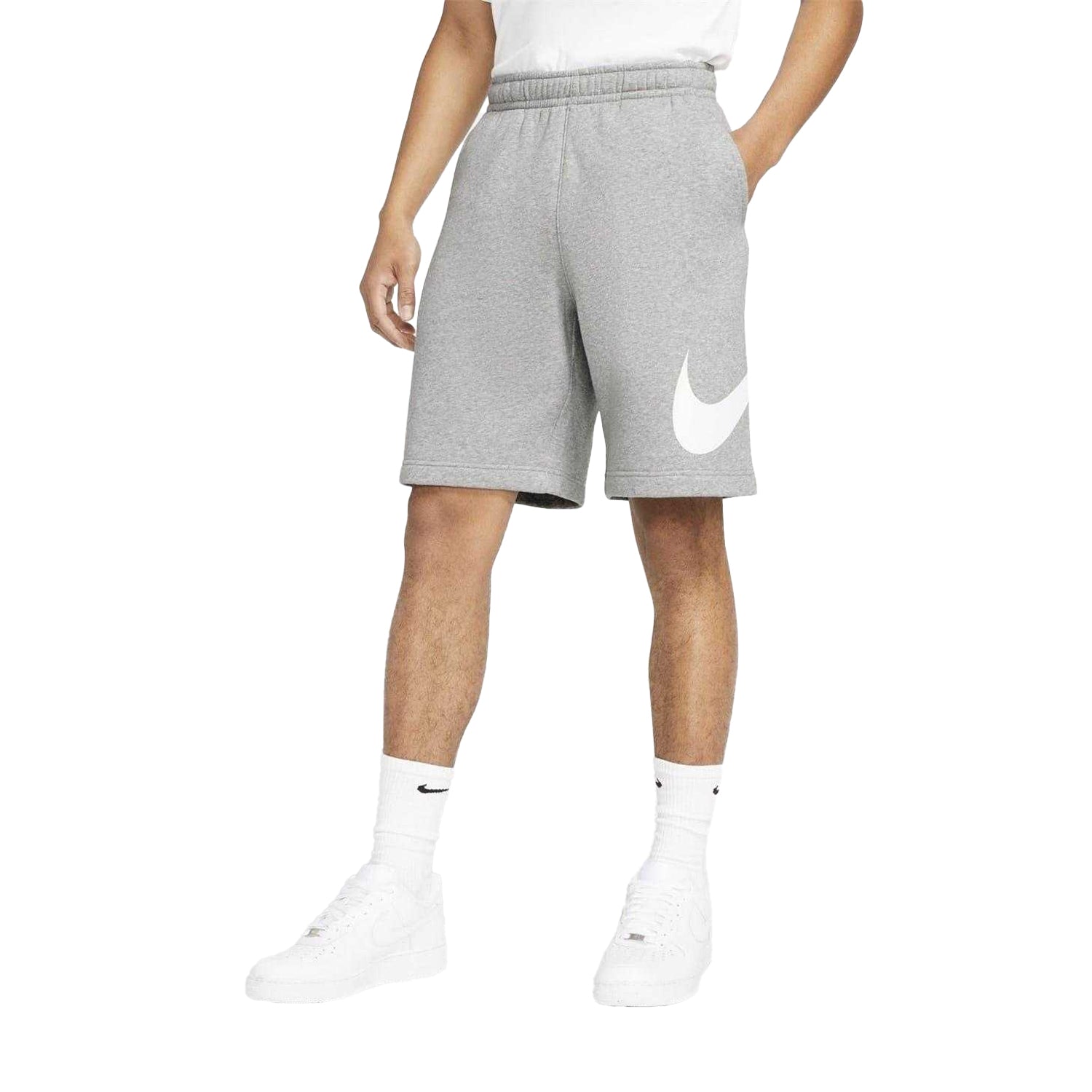 Dark Grey-White - Lifestyle - Nike Mens Club Fleece Sweat Shorts