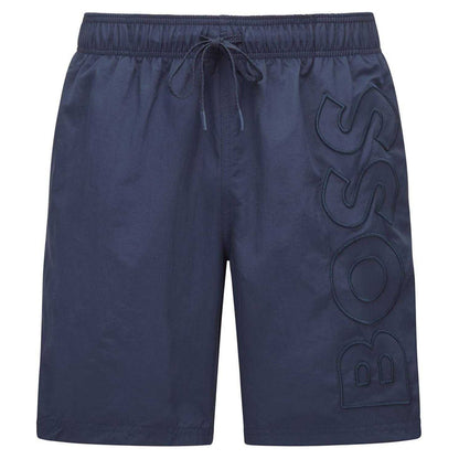 Blue Navy - Front - Boss Mens Swim Shorts