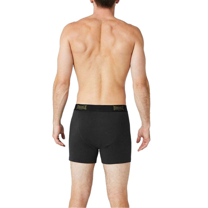 Black-Khaki - Pack Shot - Lonsdale Mens Boxer Shorts (Pack of 2)