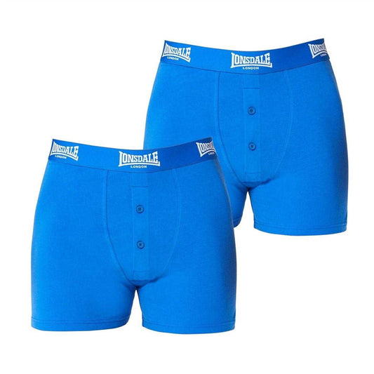 Blue - Front - Lonsdale Mens Boxer Shorts (Pack of 2)