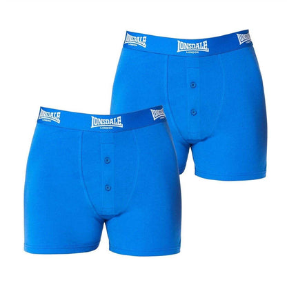 Blue - Front - Lonsdale Mens Boxer Shorts (Pack of 2)
