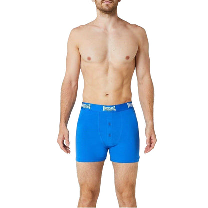 Blue - Side - Lonsdale Mens Boxer Shorts (Pack of 2)