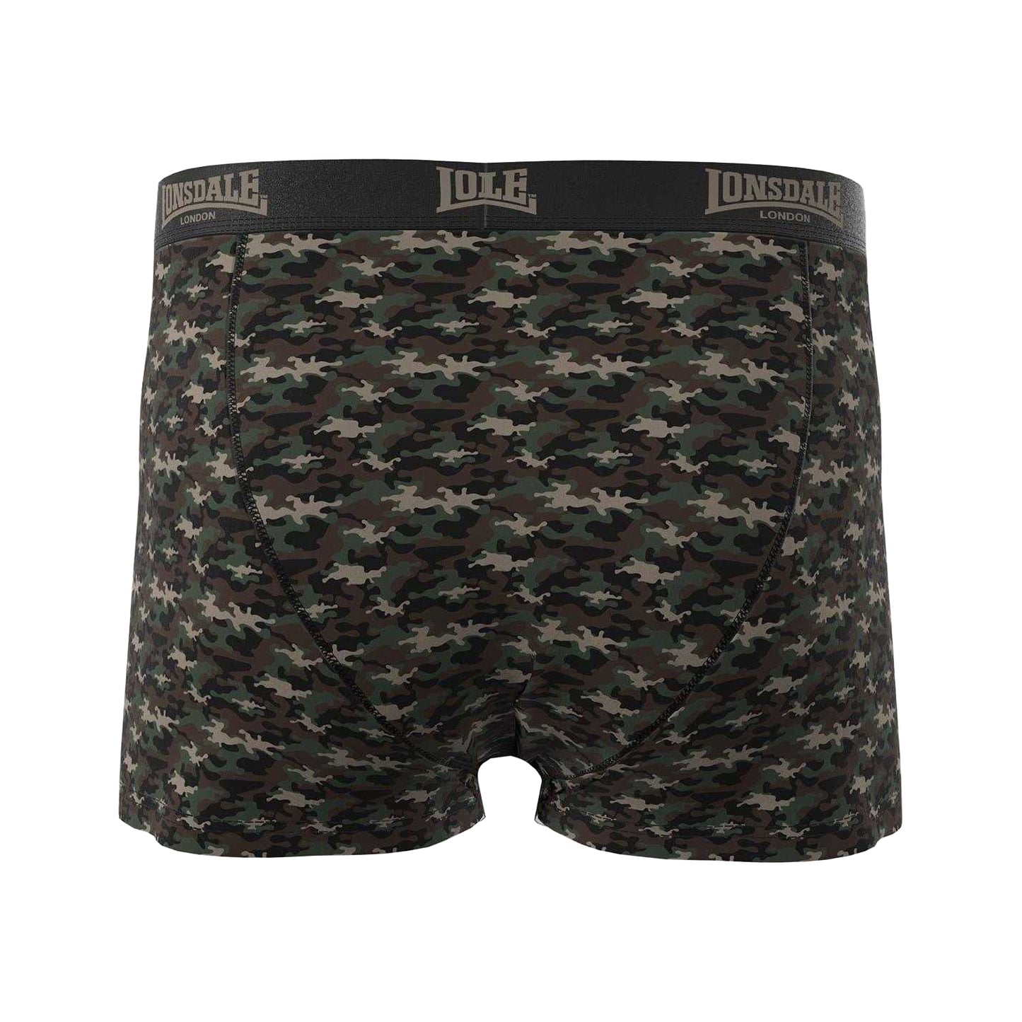 Camo Green-Khaki Green - Back - Lonsdale Mens Boxer Shorts (Pack of 2)