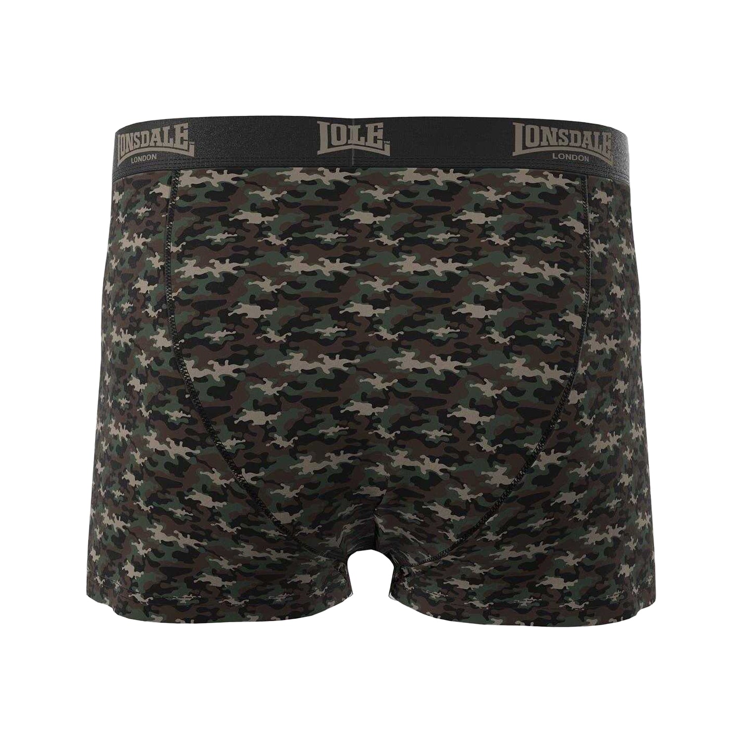 Camo Green-Khaki Green - Back - Lonsdale Mens Boxer Shorts (Pack of 2)