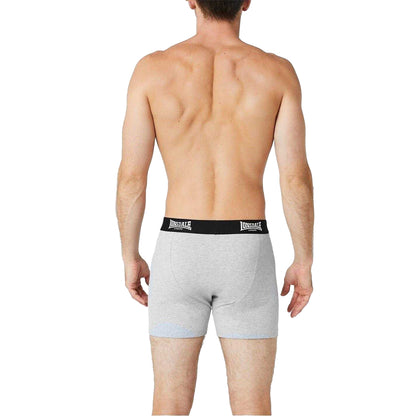 Grey - Back - Lonsdale Mens Boxer Shorts (Pack of 2)