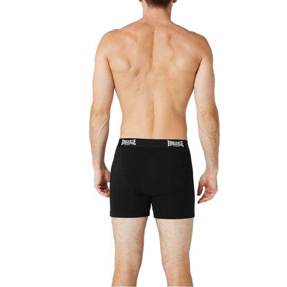 Black - Back - Lonsdale Mens Boxer Shorts (Pack of 2)
