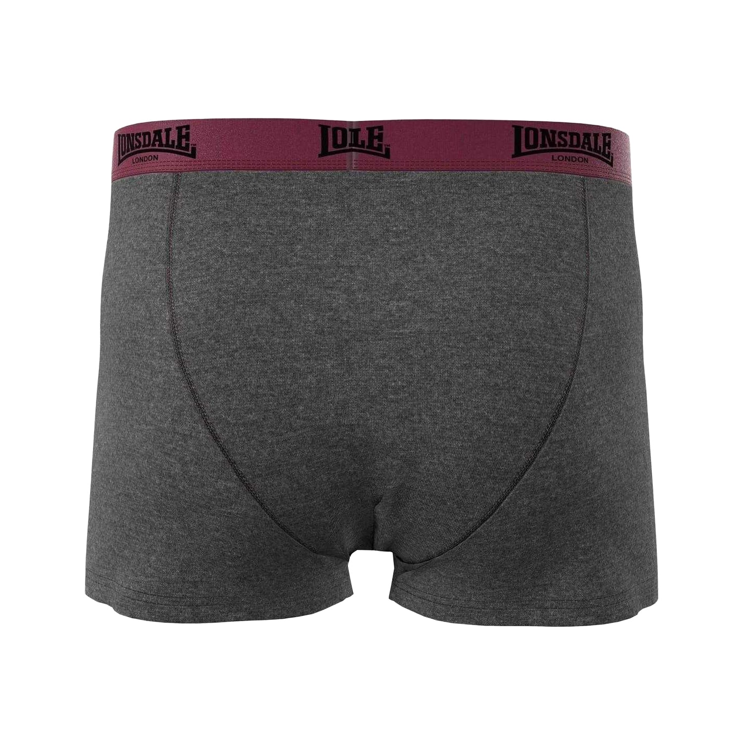 Rust-Charcoal - Back - Lonsdale Mens Boxer Shorts (Pack of 2)
