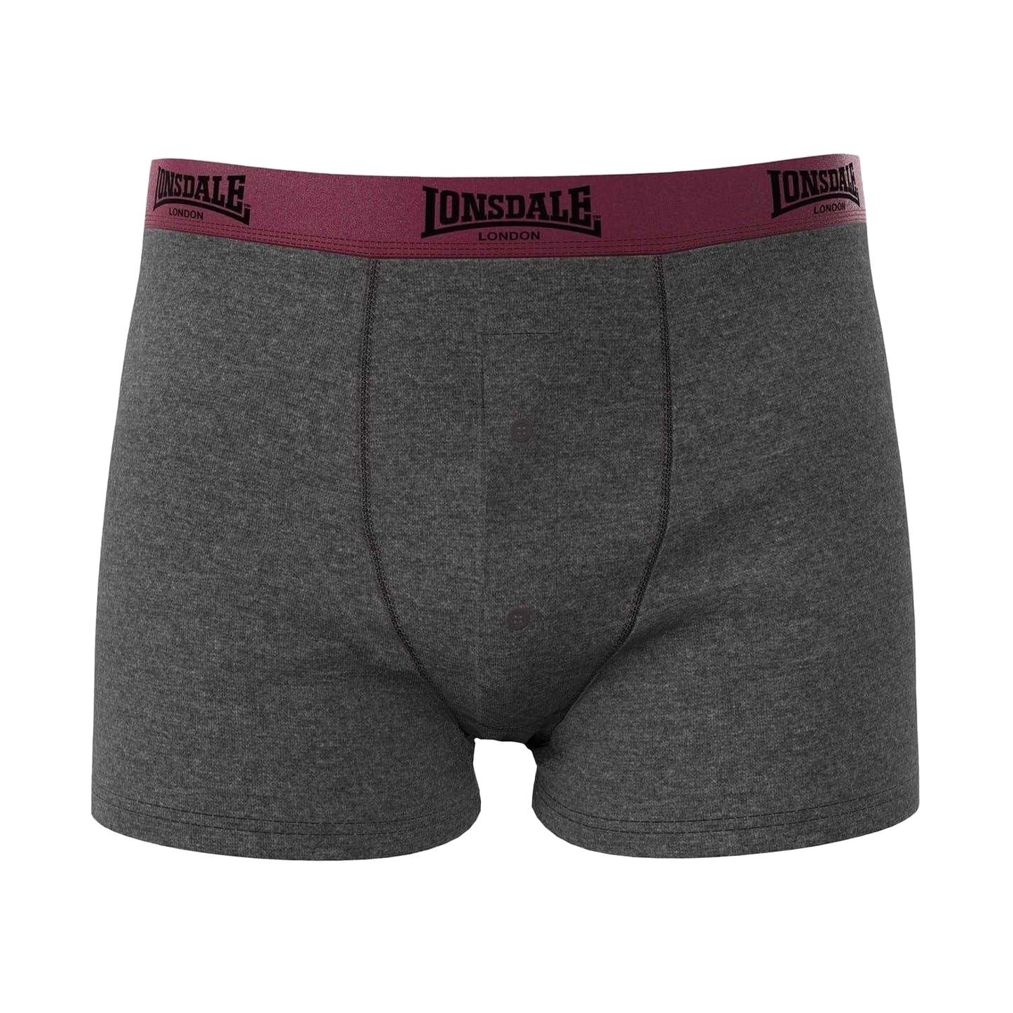 Rust-Charcoal - Side - Lonsdale Mens Boxer Shorts (Pack of 2)