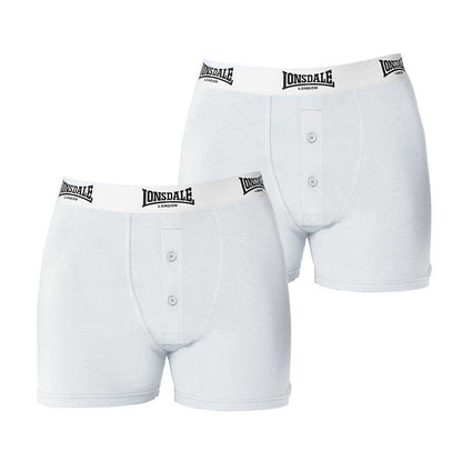 White - Front - Lonsdale Mens Boxer Shorts (Pack of 2)