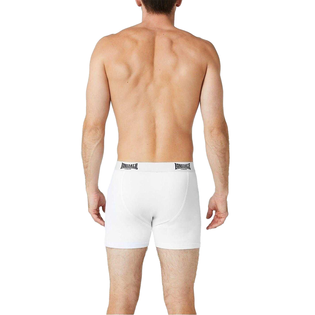 White - Back - Lonsdale Mens Boxer Shorts (Pack Of 2)