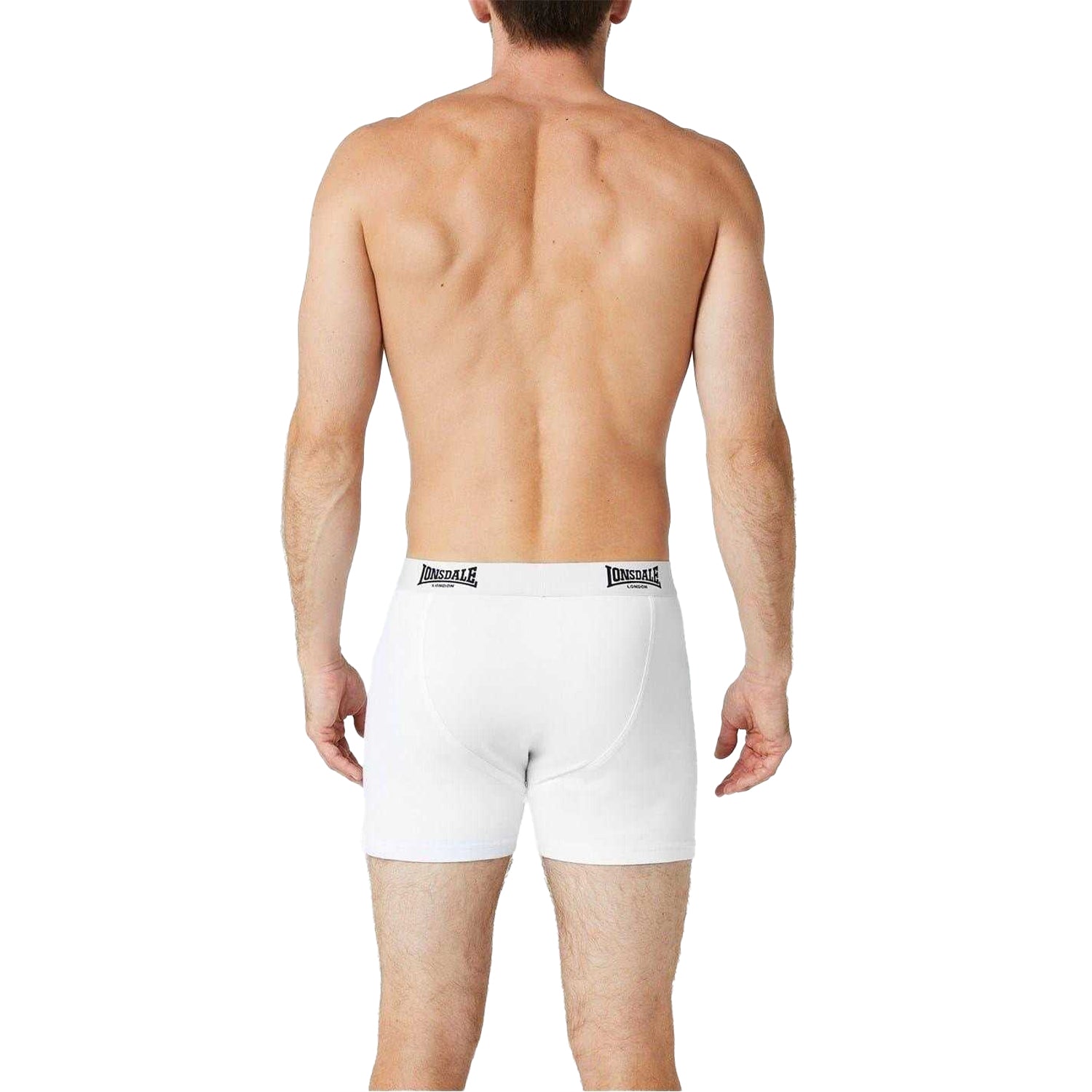White - Back - Lonsdale Mens Boxer Shorts (Pack of 2)