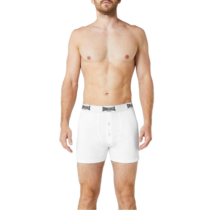 White - Side - Lonsdale Mens Boxer Shorts (Pack of 2)