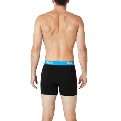 Black-Bright Blue - Back - Lonsdale Mens Boxer Shorts (Pack of 2)