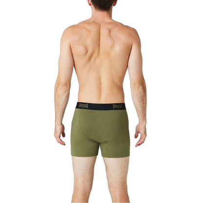 Black-Khaki - Back - Lonsdale Mens Boxer Shorts (Pack of 2)