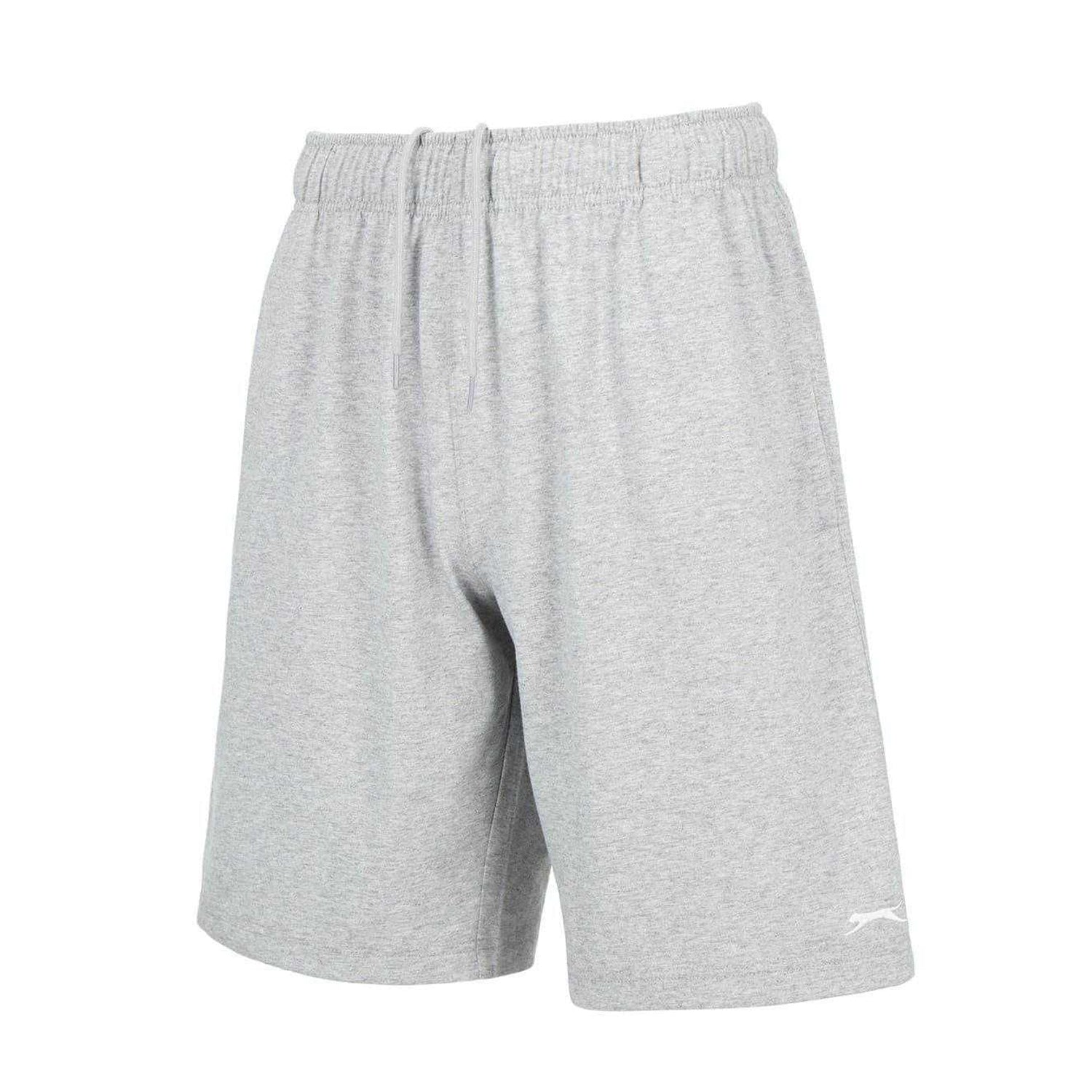 Grey Marl - Side - Slazenger Mens Cotton Blend Casual Jersey Shorts