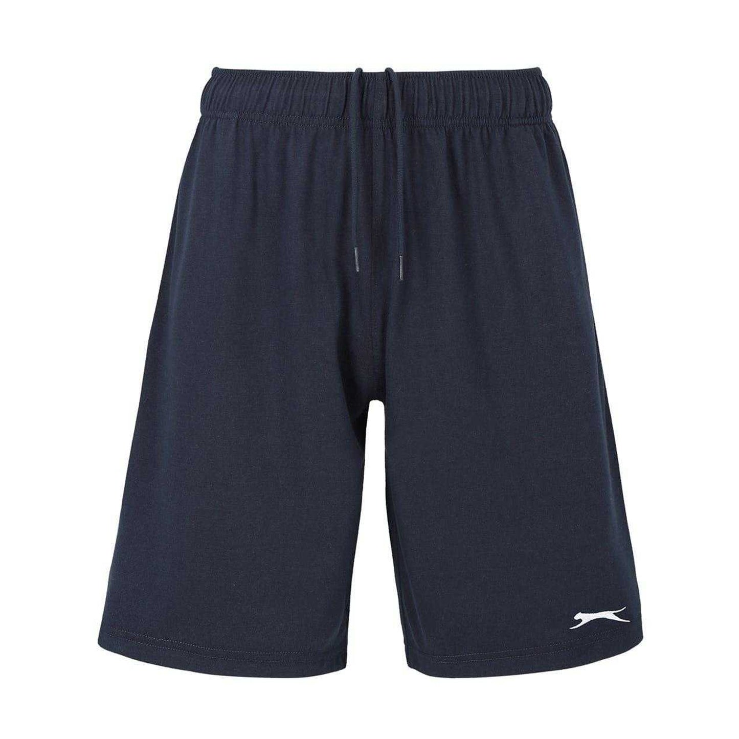 Navy - Front - Slazenger Mens Cotton Blend Casual Jersey Shorts