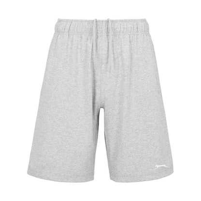 Grey Marl - Front - Slazenger Mens Cotton Blend Casual Jersey Shorts