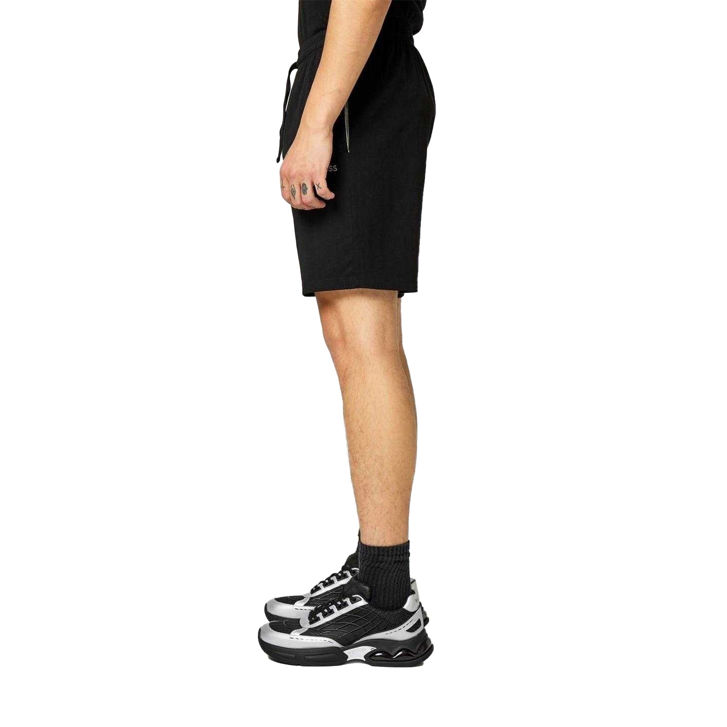 Black - Side - Boss Mens Regular Jersey Shorts