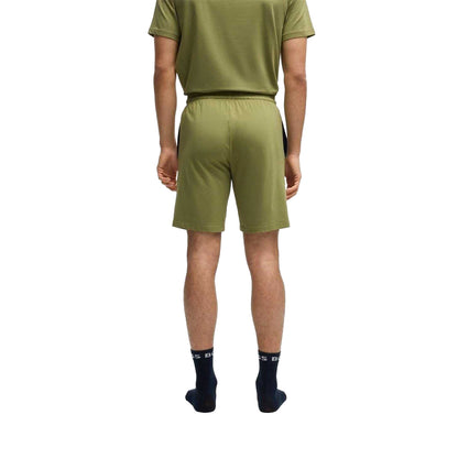 Mid Green - Back - Boss Mens Regular Jersey Shorts