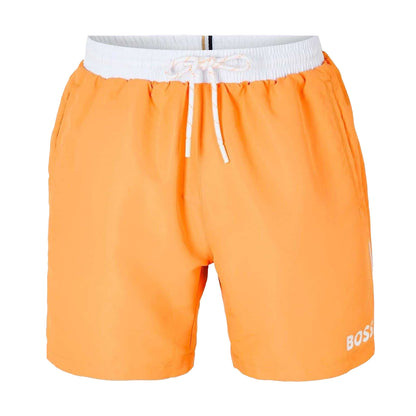 Light Orange - Front - Boss Mens Starfish Swim Shorts