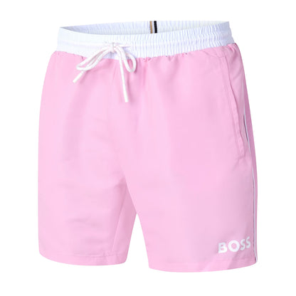 Light Pink - Side - Boss Mens Starfish Swim Shorts