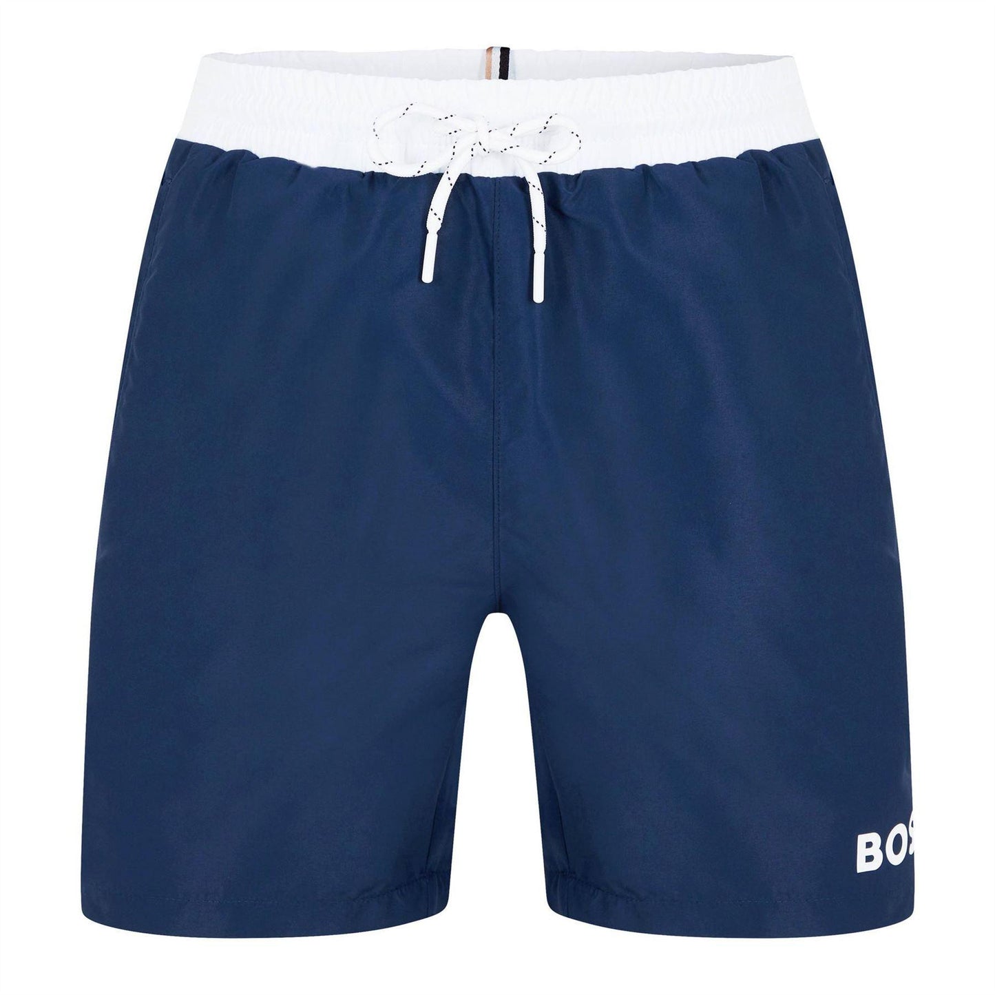 Navy-White - Front - Boss Mens Starfish Swim Shorts
