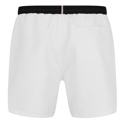 White-Black - Back - Boss Mens Starfish Swim Shorts