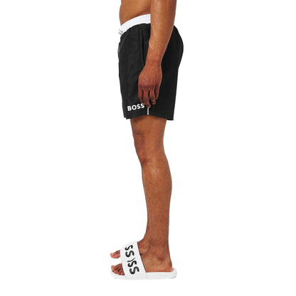 Black - Side - Boss Mens Starfish Swim Shorts
