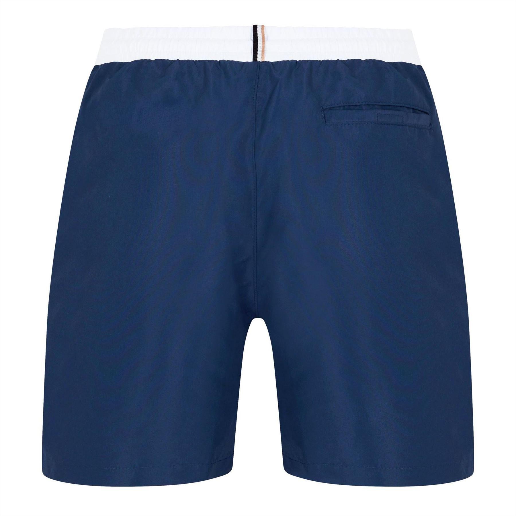 Navy-White - Back - Boss Mens Starfish Swim Shorts