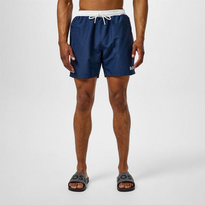 Navy-White - Side - Boss Mens Starfish Swim Shorts