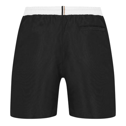 Black-White - Back - Boss Mens Starfish Swim Shorts