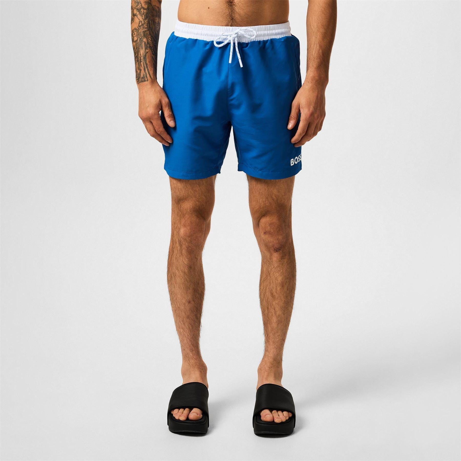 Royal Blue - Side - Boss Mens Starfish Swim Shorts