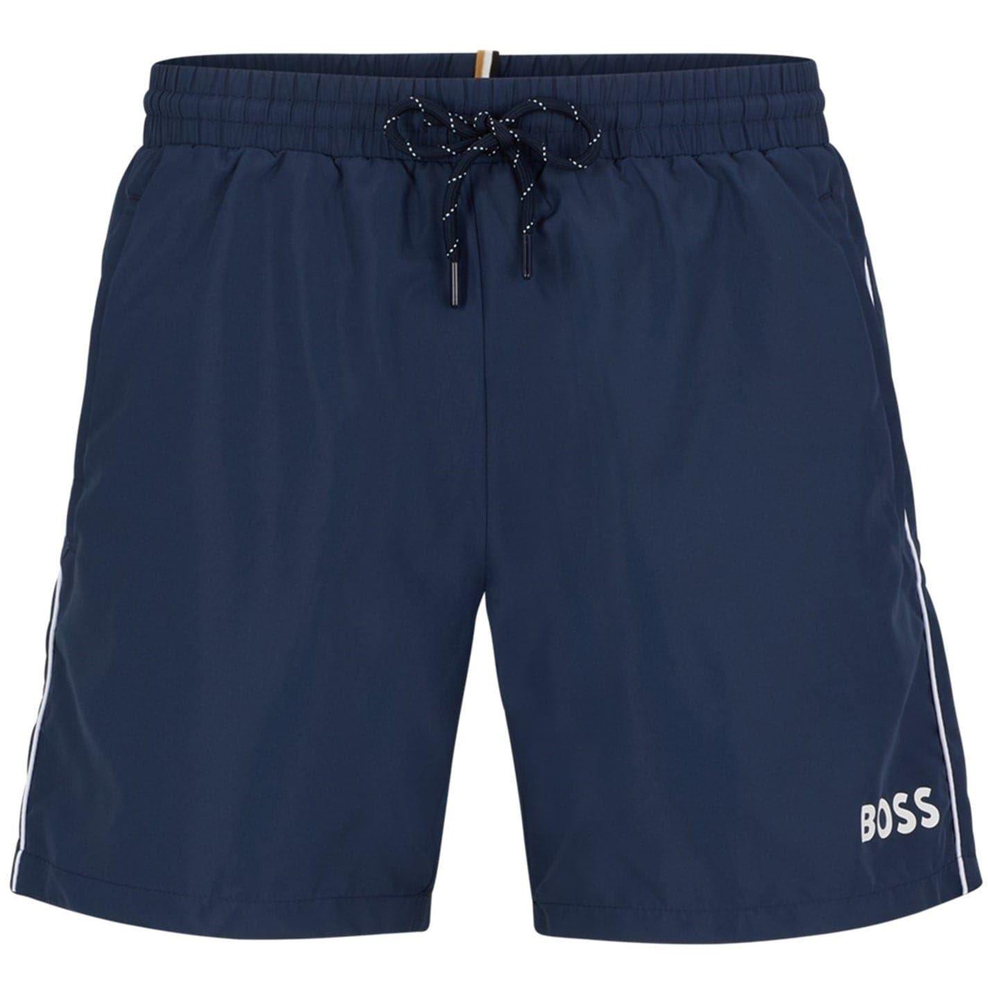 Dark Blue - Front - Boss Mens Starfish Swim Shorts