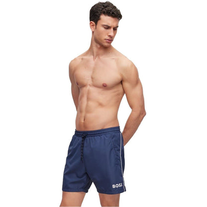 Dark Blue - Back - Boss Mens Starfish Swim Shorts