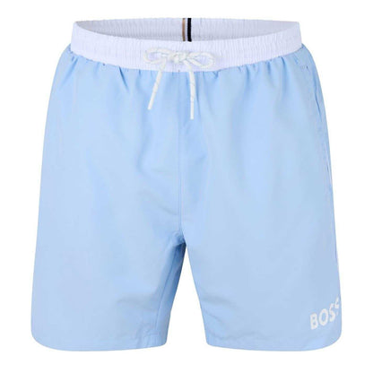 Light Blue - Front - Boss Mens Starfish Swim Shorts