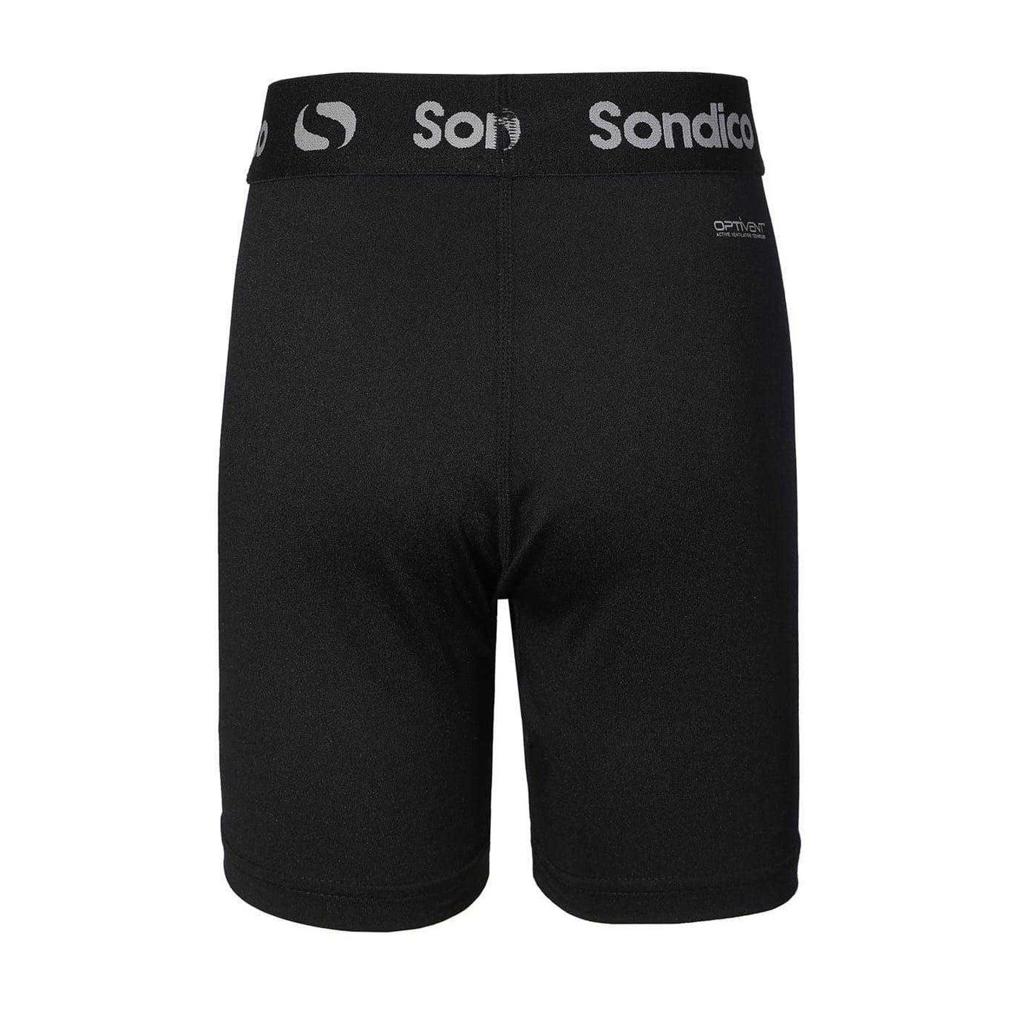 Black - Back - Sondico Childrens-Kids Snug Fit Compression Shorts
