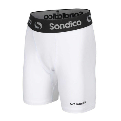 White - Side - Sondico Childrens-Kids Snug Fit Compression Shorts