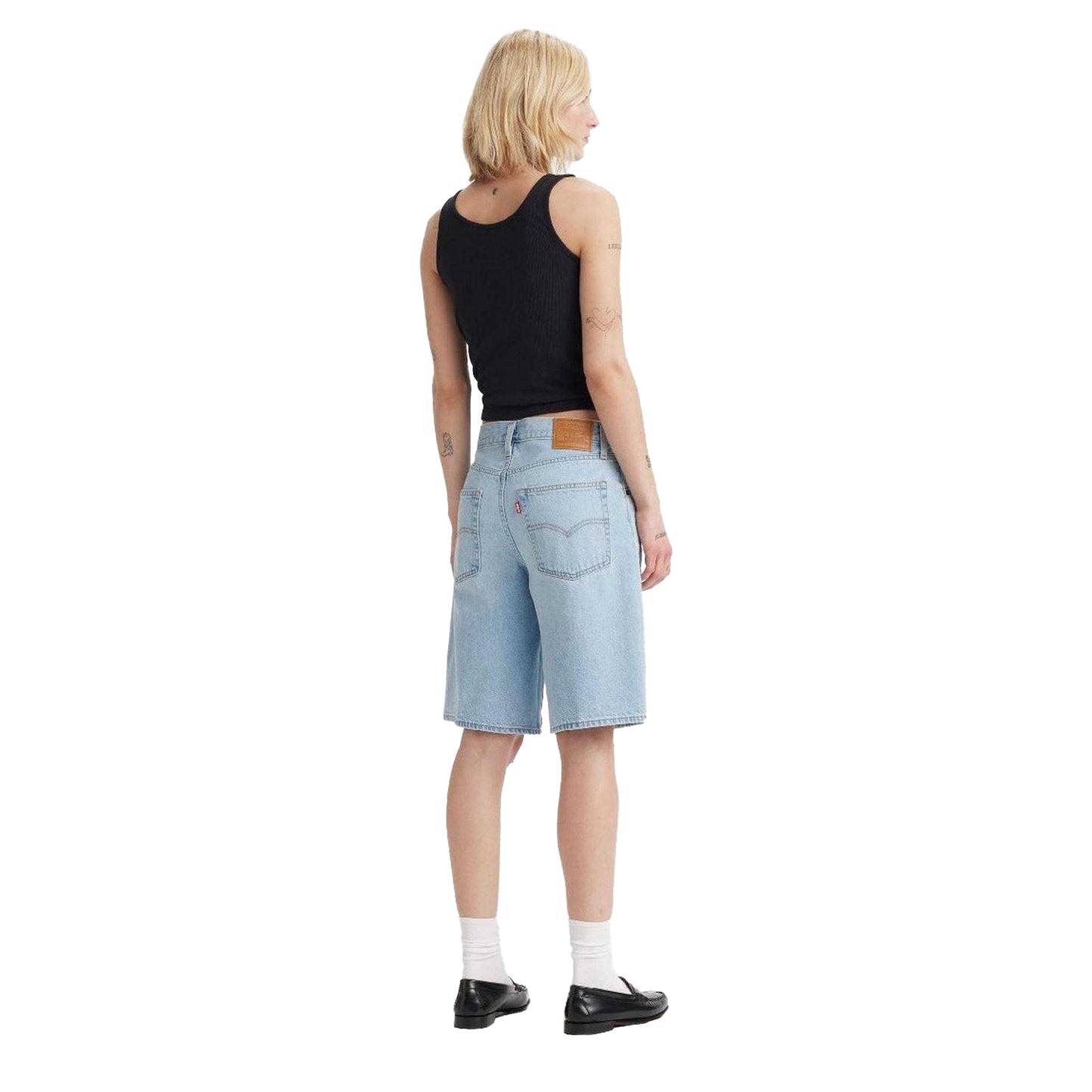 Denim - Back - Levis Womens-Ladies Baggy Shorts