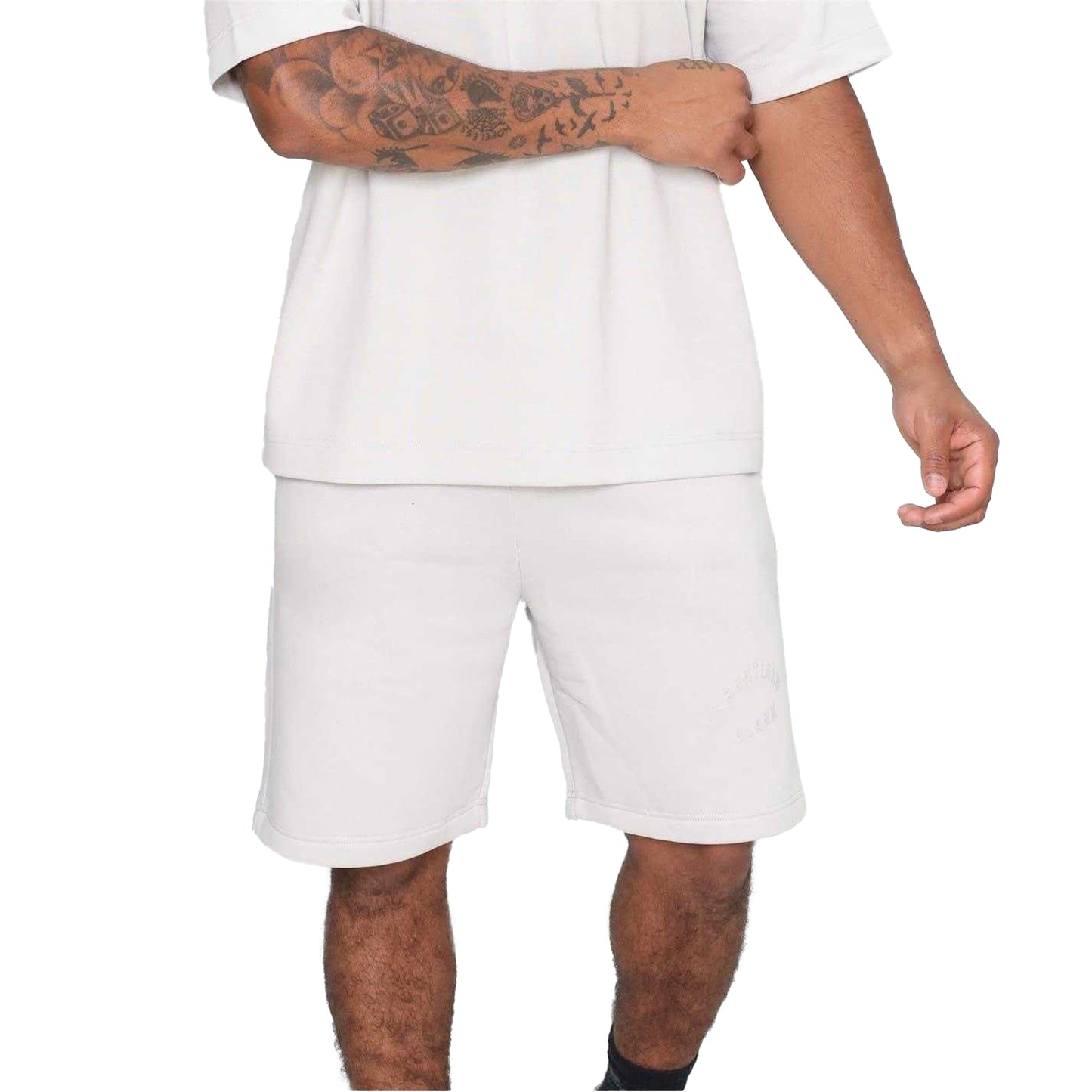 Grey - Side - Blank Essentials Mens Sweat Shorts
