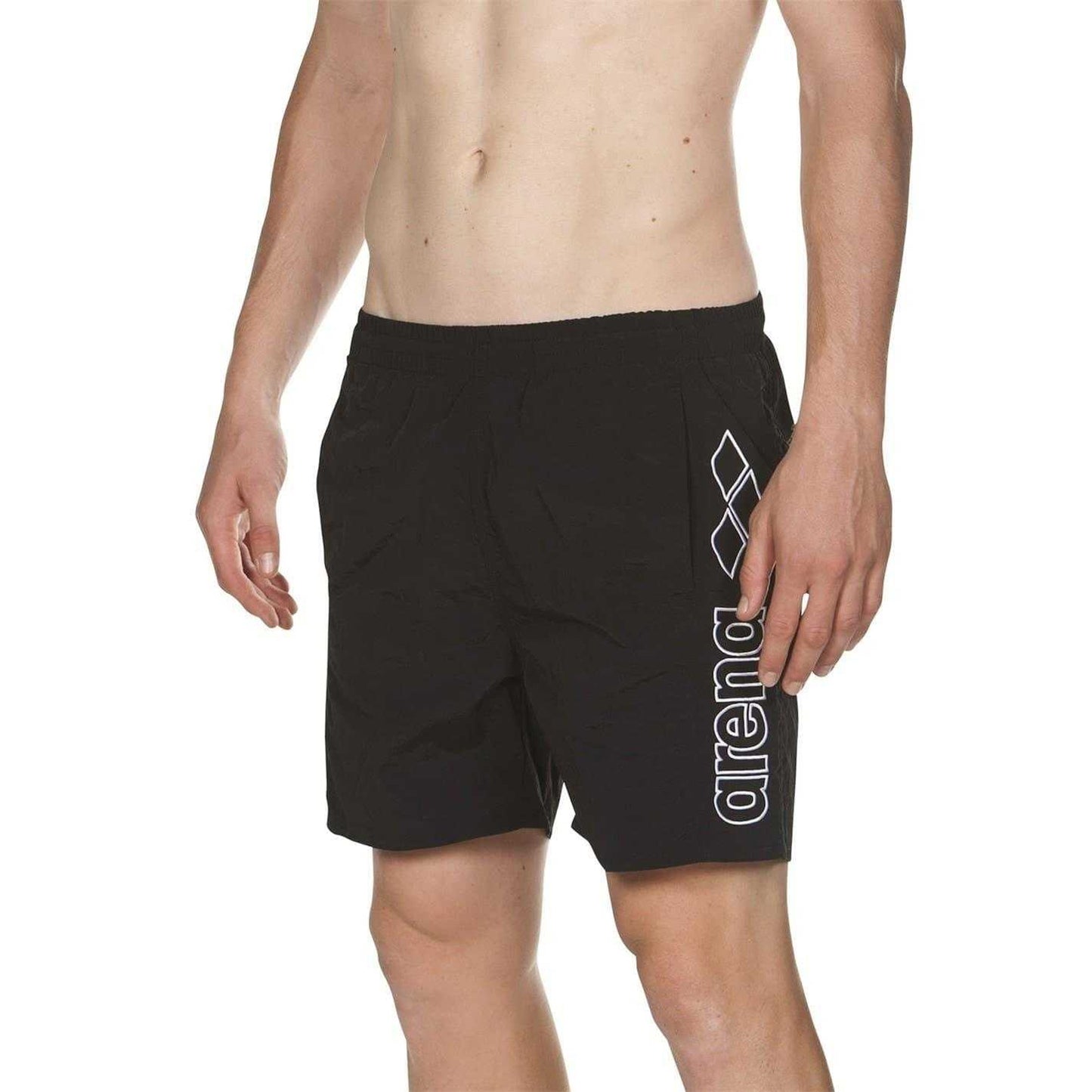 Black-White - Side - Arena Mens Berry Swim Shorts