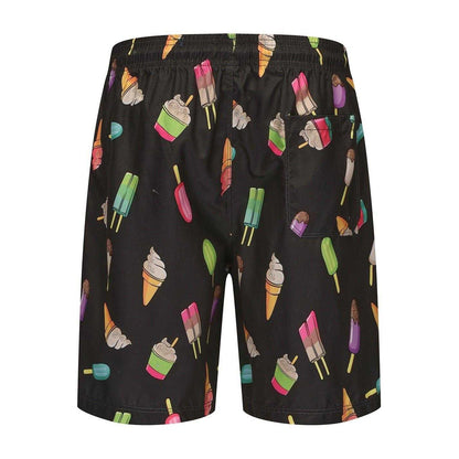 Black - Back - Hot Tuna Mens Ice Cream Regular Swim Shorts