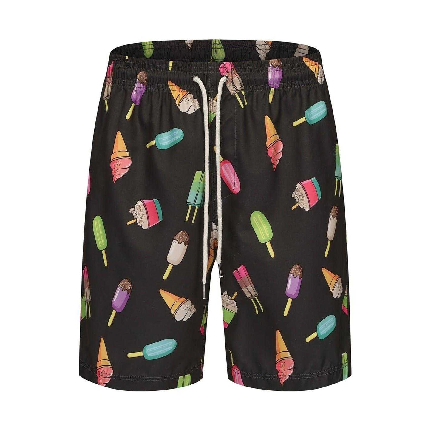 Black - Front - Hot Tuna Mens Ice Cream Regular Swim Shorts