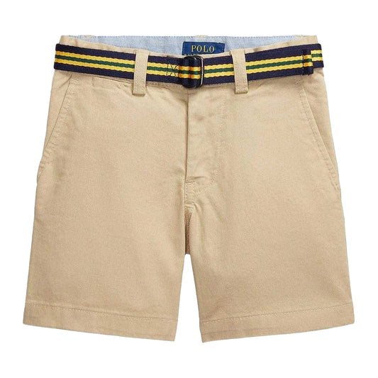 Khaki - Front - Ralph Lauren Boys Flex Abrasion Chino Shorts