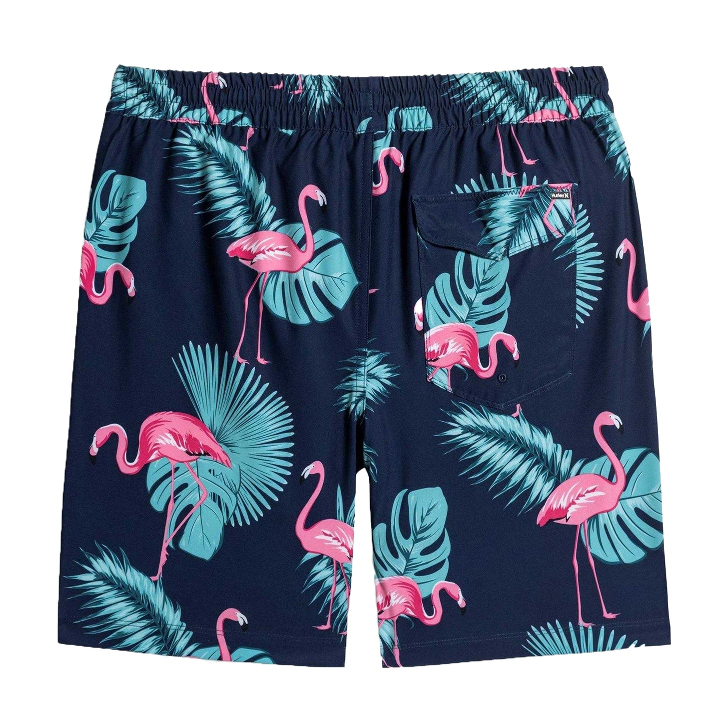 Navy - Back - Hurley Mens Flamingo Swim Shorts