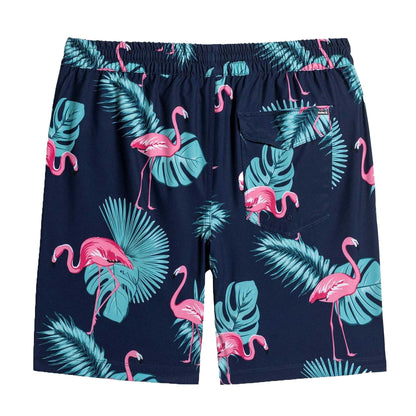 Navy - Back - Hurley Mens Flamingo Swim Shorts