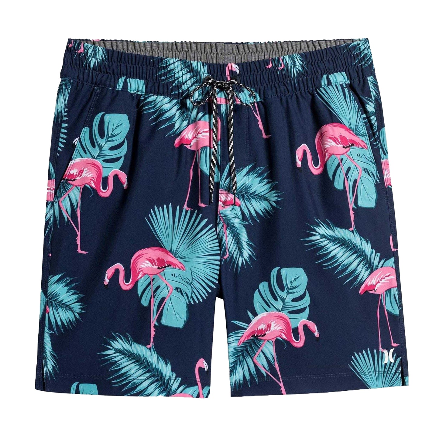 Navy - Front - Hurley Mens Flamingo Swim Shorts